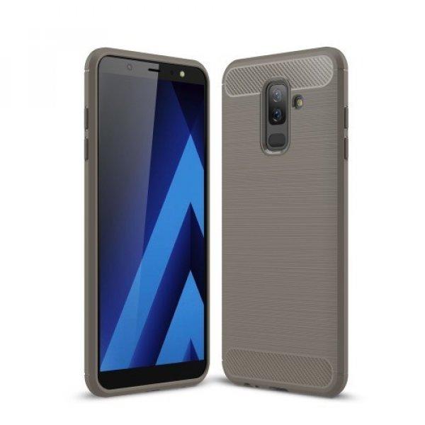 Samsung Galaxy A6+ (2018) Szilikon Tok Ütésállókivitel Karbon Mintázattal
Szürke