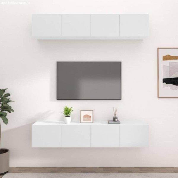 4 db fehér szerelt fa TV-szekrény 80 x 30 x 30 cm