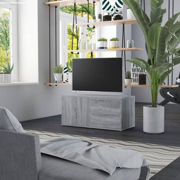Szürke sonoma színű szerelt fa TV-szekrény 80 x 34 x 36 cm