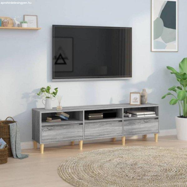 Szürke sonoma színű szerelt fa TV-szekrény 150x30x44,5 cm