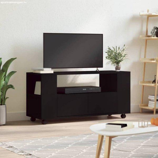 Fekete szerelt fa TV-szekrény 102x34,5x43 cm