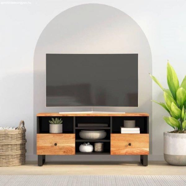 Tömör akácfa és műfa TV-szekrény 100x33x46 cm