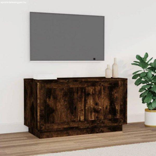 Füstös tölgyszínű szerelt fa TV-szekrény 80x35x45 cm