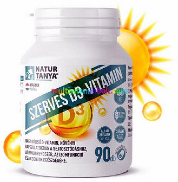 Szerves D3 Vitamin 90 db kapszula, 4000 IU D3-vitamin - Natur Tanya