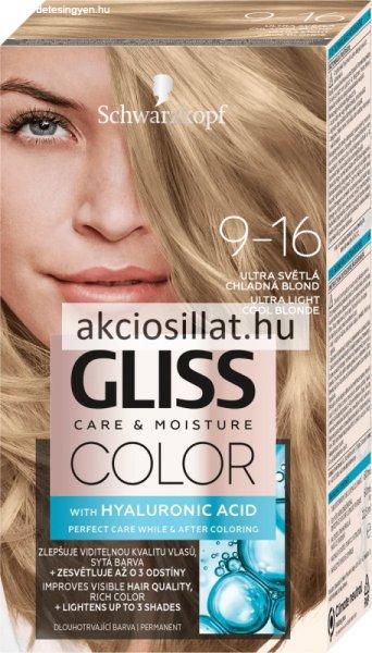 Schwarzkopf Gliss Color hajfesték 9-16 Ultravilágos hűvösszőke