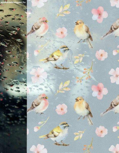14152 - Spring birds 3D tavaszi madarak sztatikus ablakfólia 45 cm x 15 m