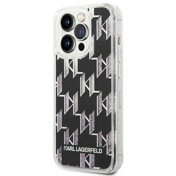 Apple iPhone 14 Pro Max Karl Lagerfeld Liquid Glitter Monogram tok -
KLHCP14XLMNMK, Fekete