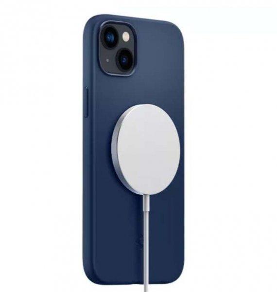Spigen Silicone Fit Apple iPhone 14 MagSafe Hátlapvédő tok - Kék