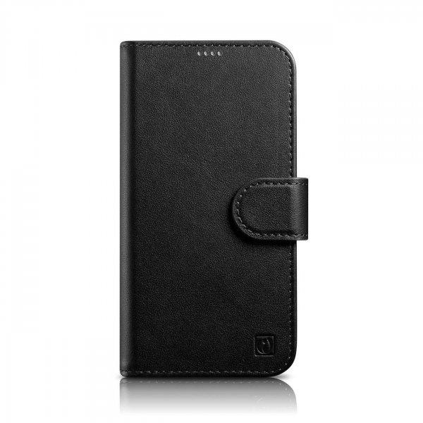 iCarer tárca tok 2in1 tok iPhone 14 Plus bőr Flip Cover Anti-RFID fekete
(WMI14220727-BK)