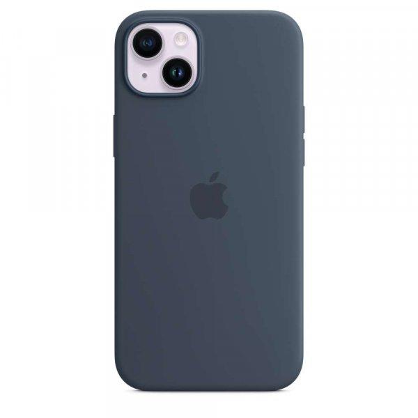 Apple MagSafe-rögzítésű iPhone 14 Plus Gyári Szilikontok - Viharkék