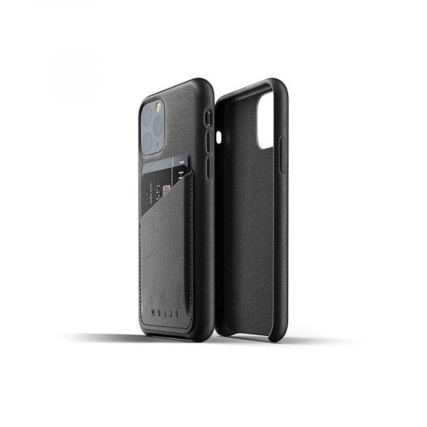 Mujjo Full Leather Wallet Apple iPhone 11 Pro Bőrtok - Fekete