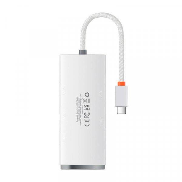 Baseus Lite Series Hub 4in1 USB-C 4x USB 3.0 + USB-C, 25cm (Fehér)