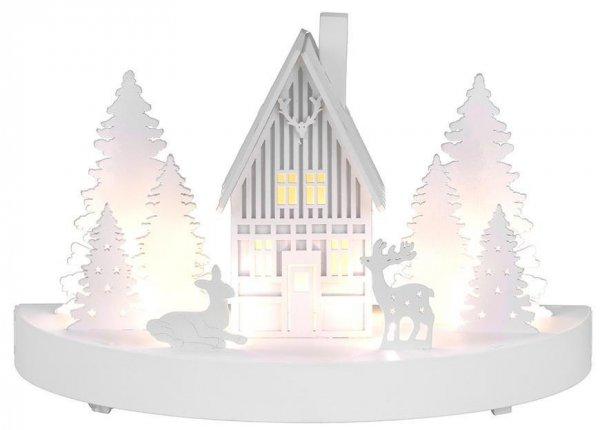 MagicHome karácsonyi dekoráció, Erdészház, LED, 25 x 12 x 28 cm