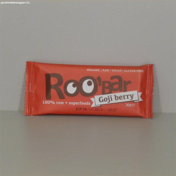 Roobar 100% raw bio gyümölcsszelet goji bogyóval 30 g