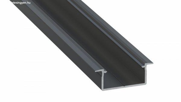 LED Alumínium Profil Beépíthető [GEMI] Fekete 2,02 méter