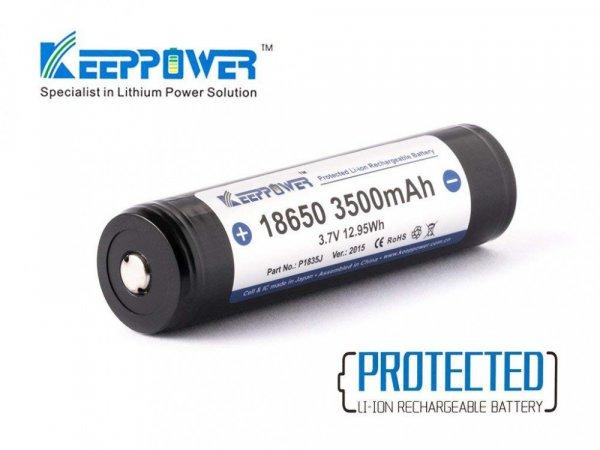 KeepPower 18650 3,7V 3500mAh 10A Li-ion akkumulátor,védelemmel
