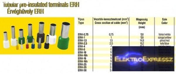 6mm hosszú szigetelt ervéghüvely