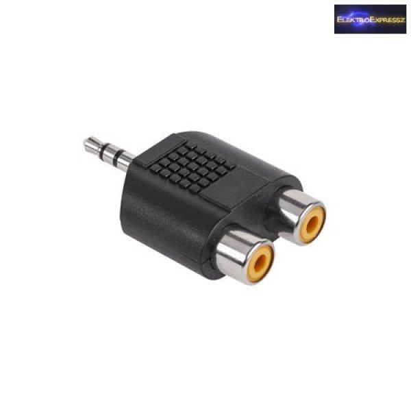 Adapter 3,5mm JACK dugó -> 2x RCA aljzat