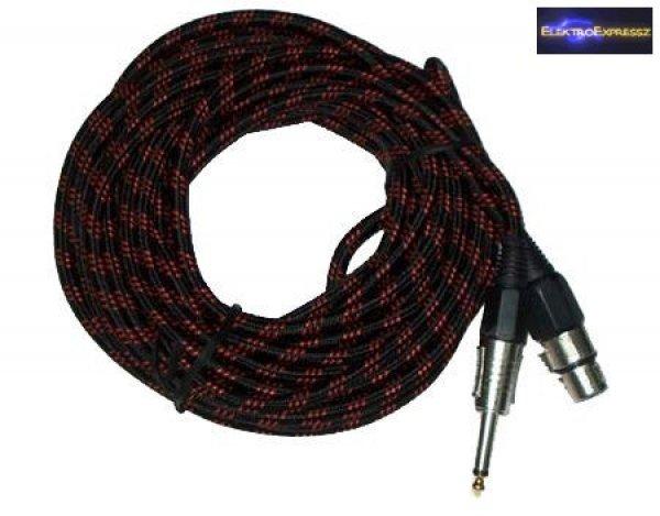 Mikrofonkábel, XLR kábel XLR ajzat - 6,3 mm-es jack mono dugó 5m