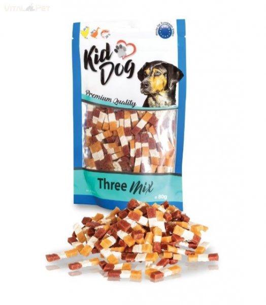 KidDog jutalomfalat kutyáknak - Three Mix - csirke 35%,kacsa 30%,tőkehal 25%
80 g