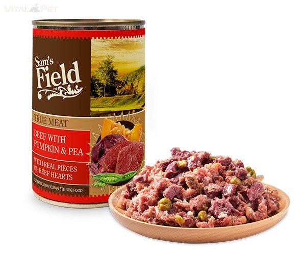 Sam's Field Dog konzerv 80% valódi hússal 400 g
marha&sütötökkel&zöldborsóval