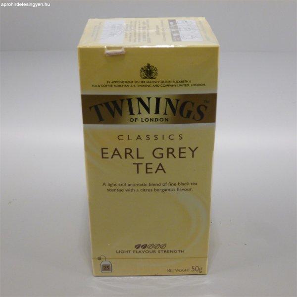 Twinings earl grey fekete tea 25x2g 50 g