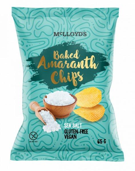 Mclloyds bio amaranth chips sült snack tengeri sós 65 g