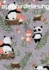 Mints textil pelenka 1db-os - szrke alapon panda s rka 