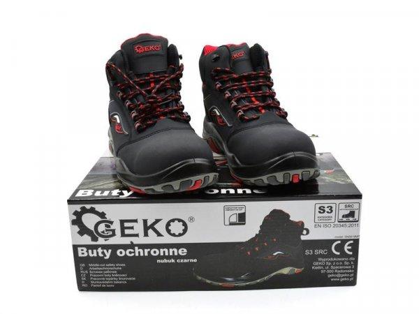 GEKO Biztonsági cipő 9-es modellsz. nubuk fekete S3 SRC, méret 46
