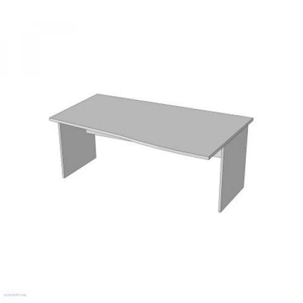 Íróasztal, íves, panellábbal F-120.I 100/80, méret: 180 x 100/80 x 75 mm, J