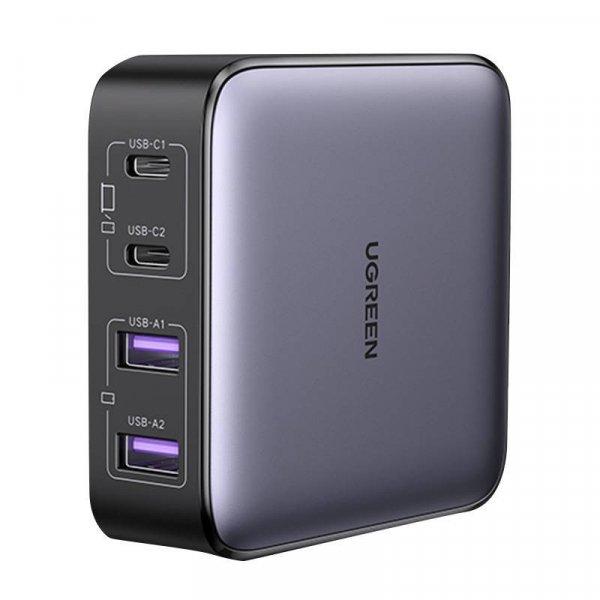 UGREEN CD327 Nexode Töltő, 2x USB-C, 2x USB-A, GaN, 65 W (Szürke)