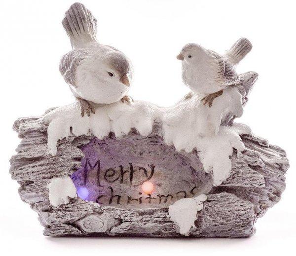 MagicHome karácsonyi dekoráció, Törzsön ülő madarak, 36 cm, 1 LED, 3x
AAA, kerámia, 44 x 20 x 36 cm
