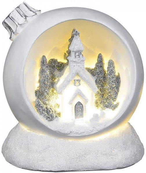 MagicHome karácsonyi dekoráció, Karácsonyi gömb, LED meleg fehér,
poligyanta, 2x AAA, belső, 10,50 x