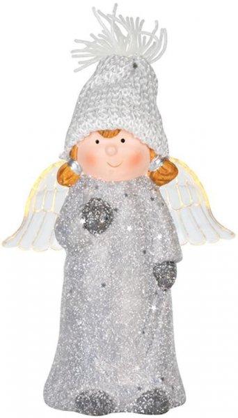 MagicHome karácsonyi szobor, Angyalka átlátszó szárnyakkal, LED,
terrakotta, 10,5 x 6,5 x 14 cm