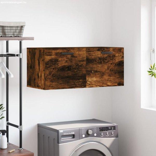 Füstös tölgyszínű szerelt fa faliszekrény 80 x 36,5 x 35 cm