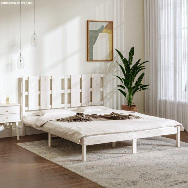 King Size fehér tömör fa ágykeret 150 x 200 cm