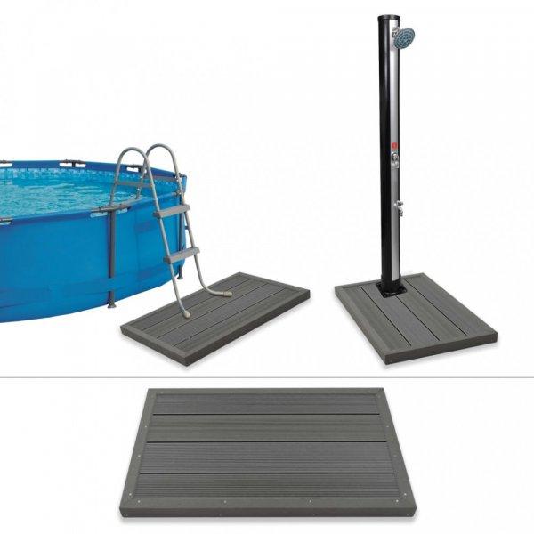 WPC padlóelem szolárzuhanyhoz vagy medencelétrához