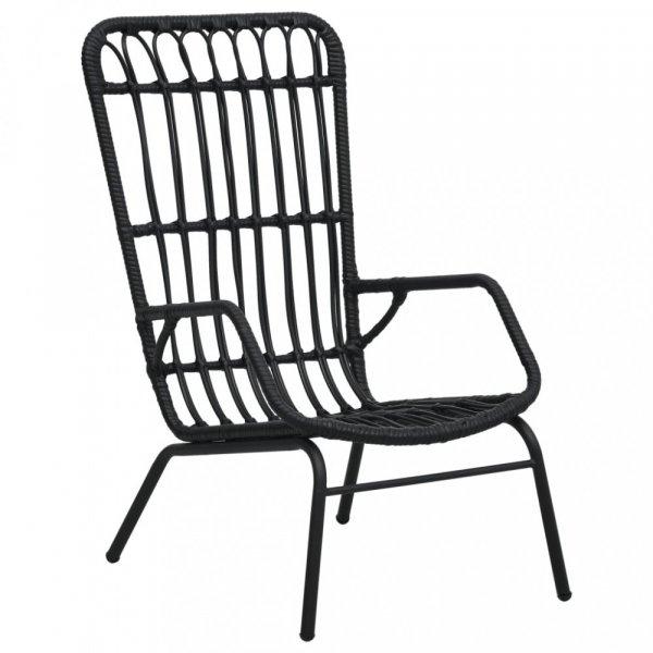 Fekete polyrattan kerti szék