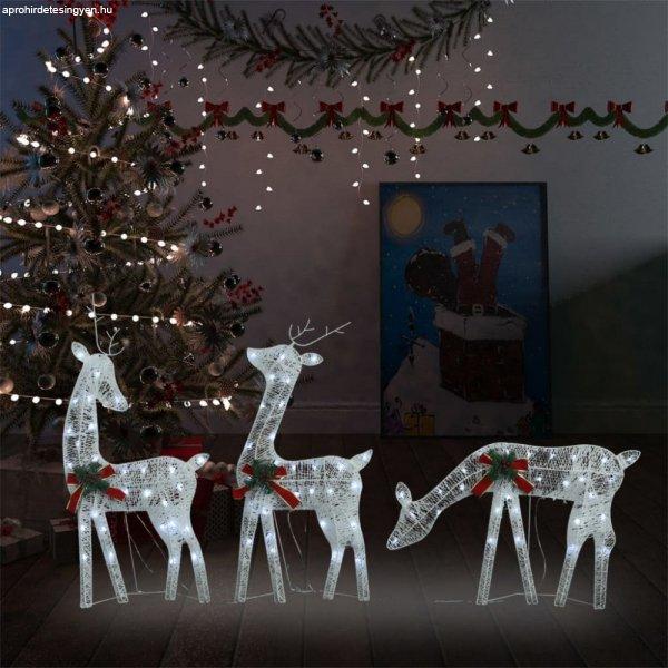 Hideg fehér/fehér hálós karácsonyi rénszarvas család 270x7x90cm