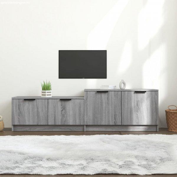 Szürke sonoma színű szerelt fa TV-szekrény 158,5 x 36 x 45 cm