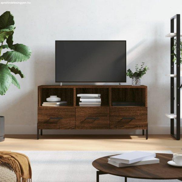 Barna tölgy színű szerelt fa TV-szekrény 102 x 36 x 50 cm