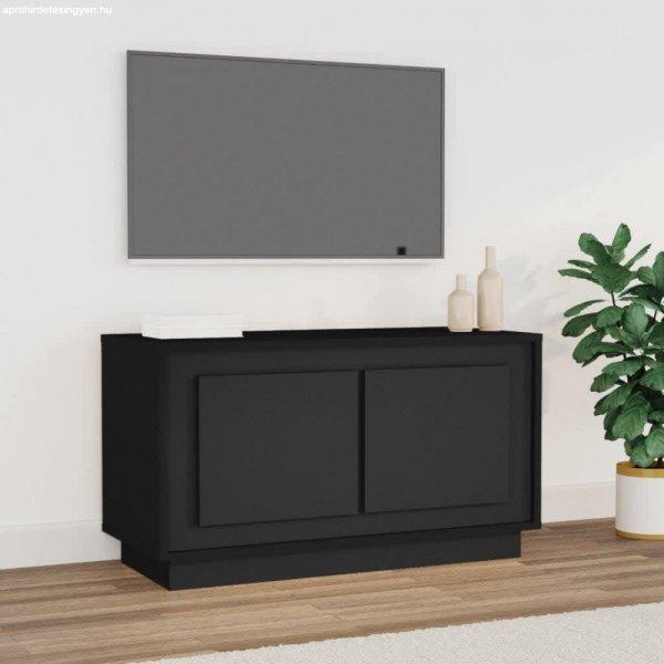 Fekete szerelt fa TV-szekrény 80x35x45 cm