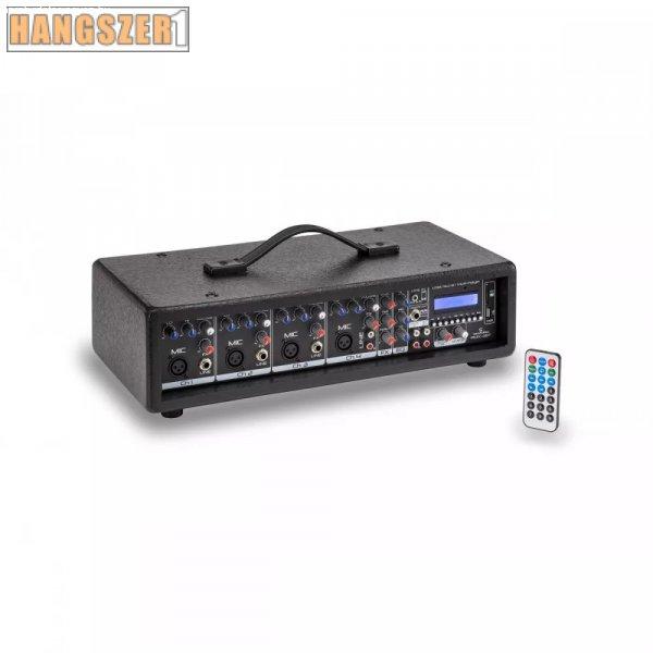 Soundsation PMX-4BT - 6 csatornás 200+200W keverőerősítő, effekttel, MP3
és BT lejátszóval