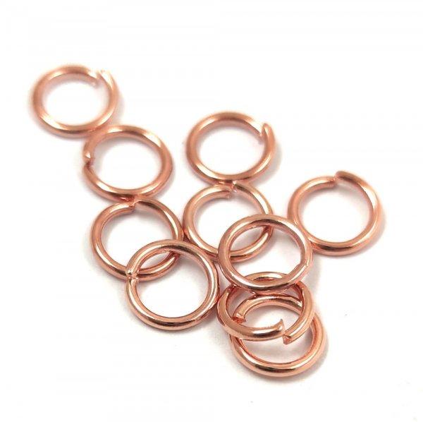 Szerelőkarika - rozsdamentes - rose gold színű - 7mm