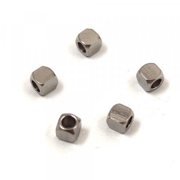 Rozsdamentes acél - kocka gyöngy - 3mm