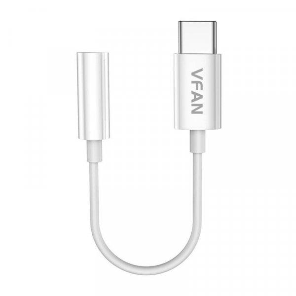Vipfan L08 USB-C és mini jack 3.5mm AUX kábel, 10cm (fehér)