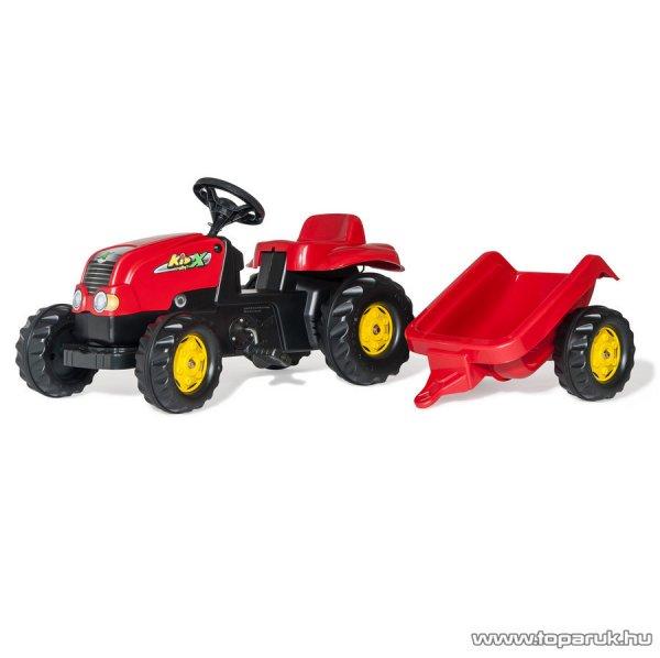 Rolly Toys Kid-X pedálos traktor utánfutóval, piros (RO-012121)