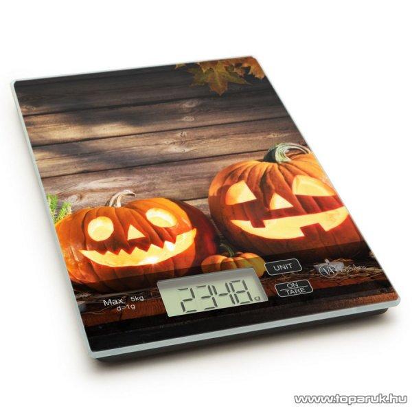 Vog & Arths 57267R Konyhai mérleg, 5 kg méréshatárig, Halloween tök design