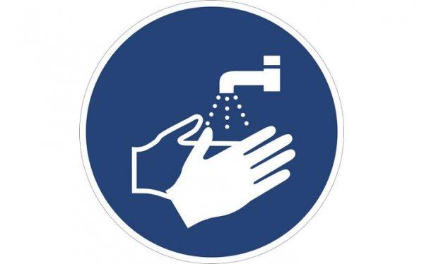 Kézmosás kötelező, műanyag, Ø 200 mm ( 10 db/cs)
