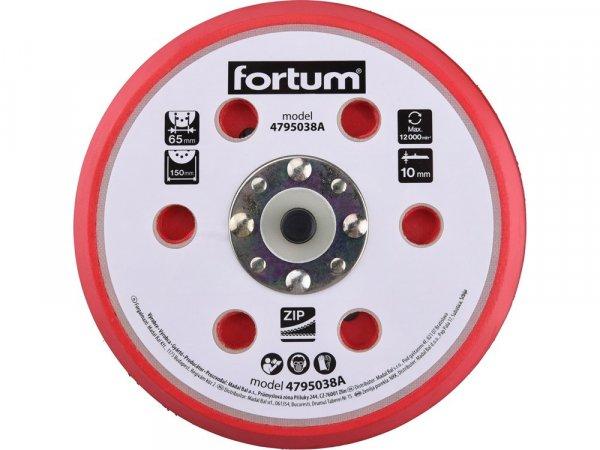 Fortum tartalék gumi talp 4795038 rotációs csiszológéphez, 6"/150mm,
6+16 db lyuk, tépőzáras, 12.000 f/perc, vastagság:10mm 4795038A